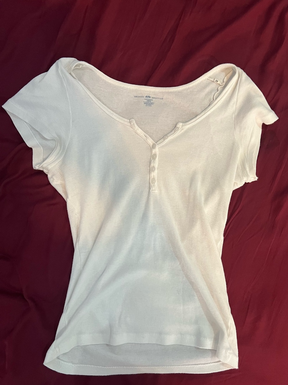 Brandy Melville White Short Sleeve Zelly Top